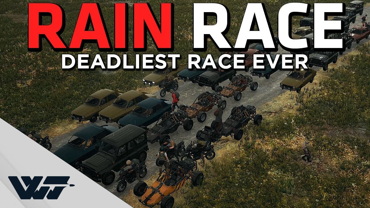 EXTREME RAINY DEATH RACE - New insane track with offroad segments too! - PUBG