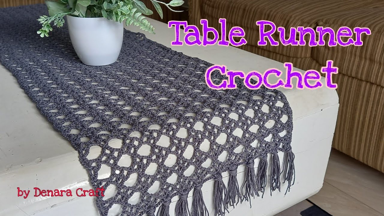Easy Crochet Table Runner || Cara Membuat Taplak Meja Rajut Termudah