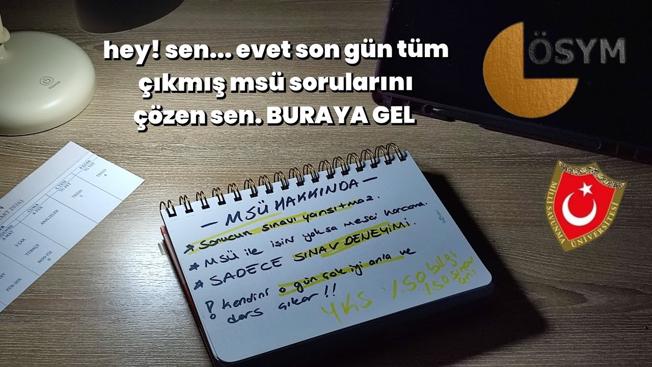 MSÜ sınavını İYİ DEĞERLENDİR!!! + haftalık planım ve ypt challenge | yks26