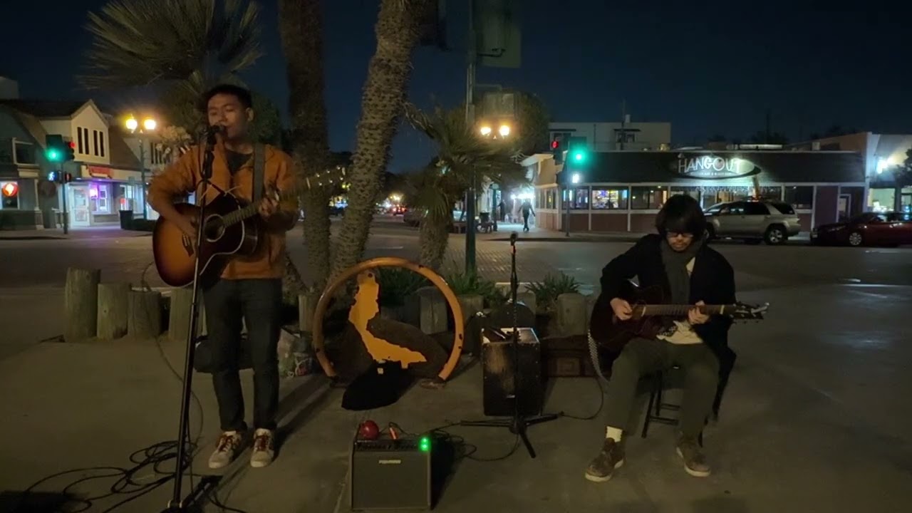 Hero (Family Of The Year cover )--Chris with Don busking at The Pier, Seal Beach CA