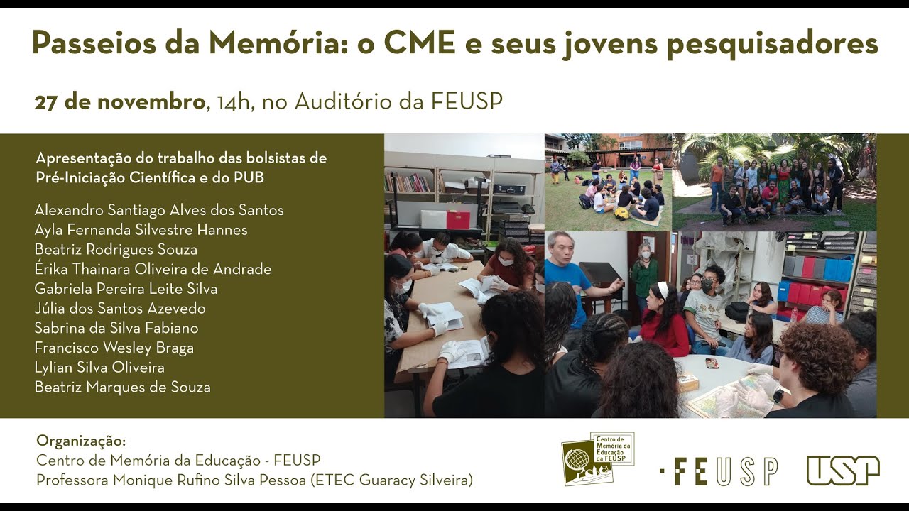 Passeios da Mem&oacute;ria: o CME e seus jovens pesquisadores