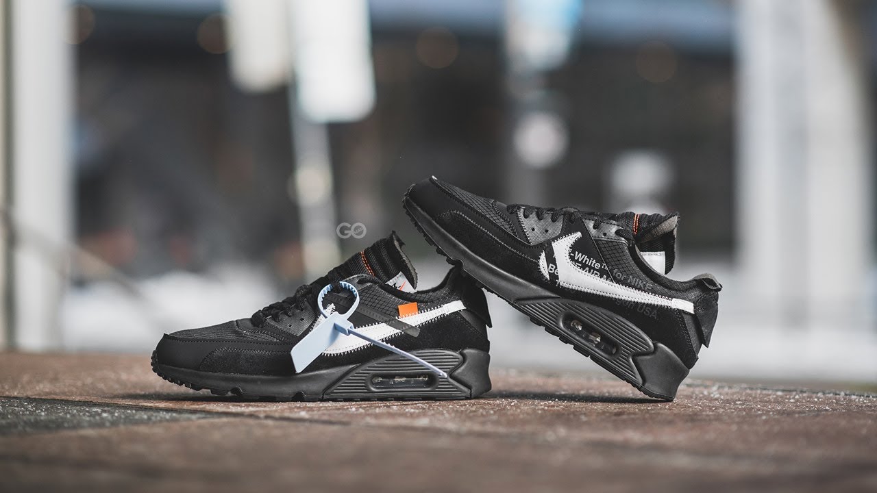 Off-White x Nike Air Max 90 «Чёрно-белые»: обзор и как носить