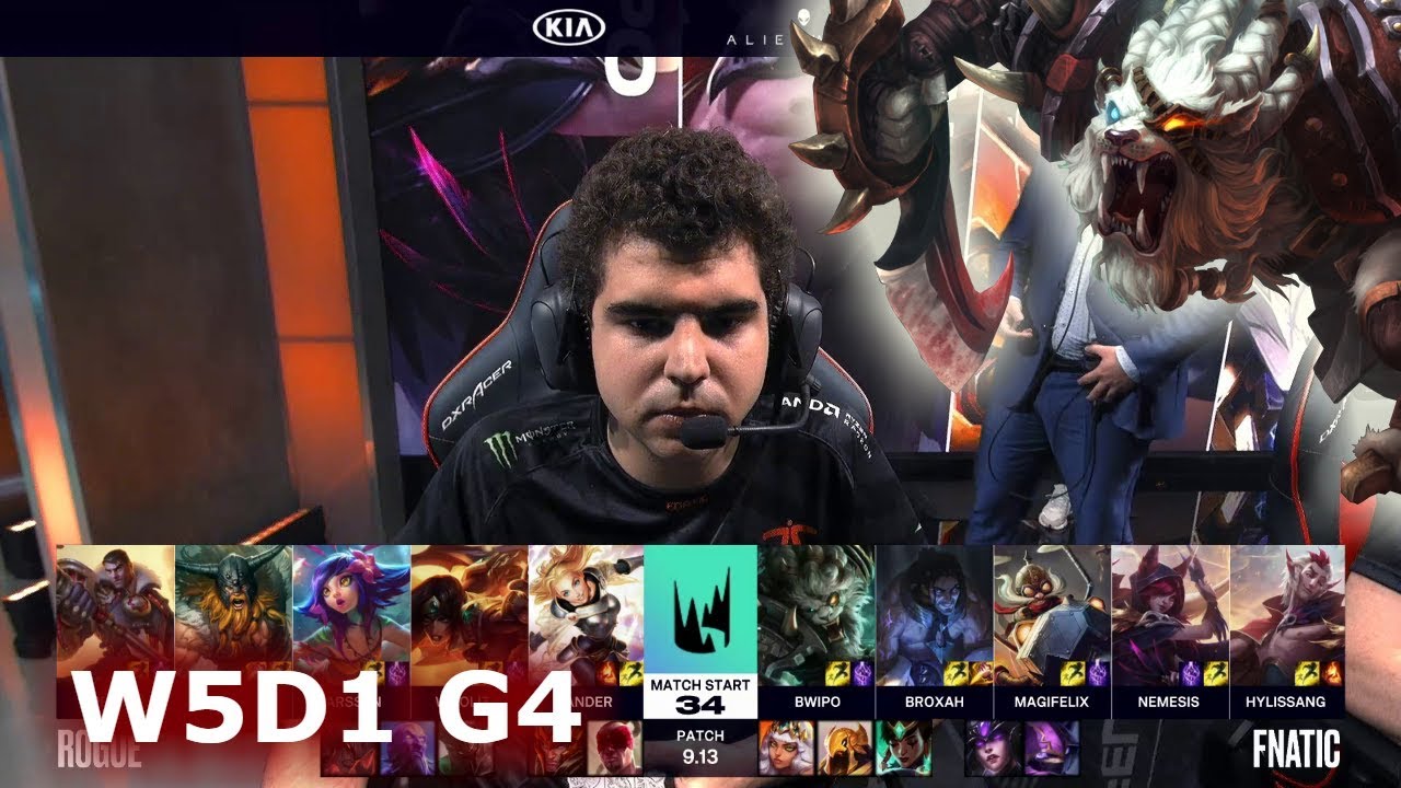 Rogue vs Fnatic | Week 5 Day 1 S9 LEC Summer 2019 | RGE vs FNC W5D1