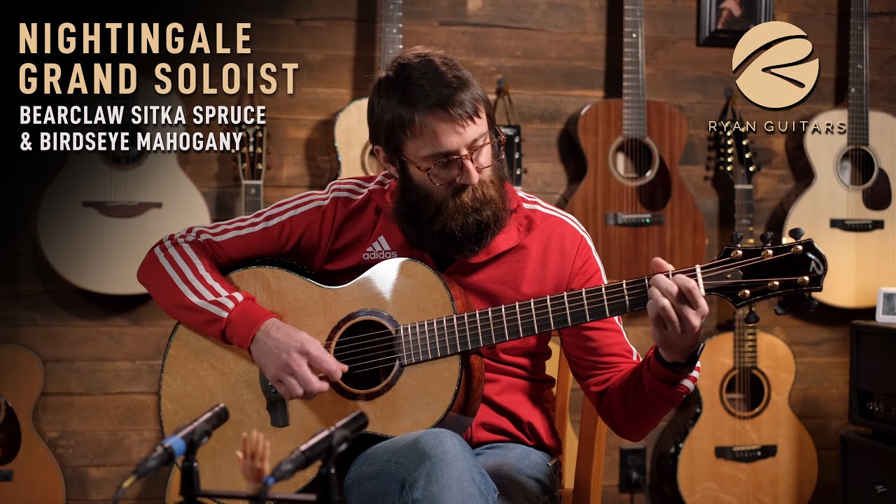 Kevin Ryan Nightingale Grand Soloist - Bearclaw Sitka Spruce & Birdseye Mahogany #1020