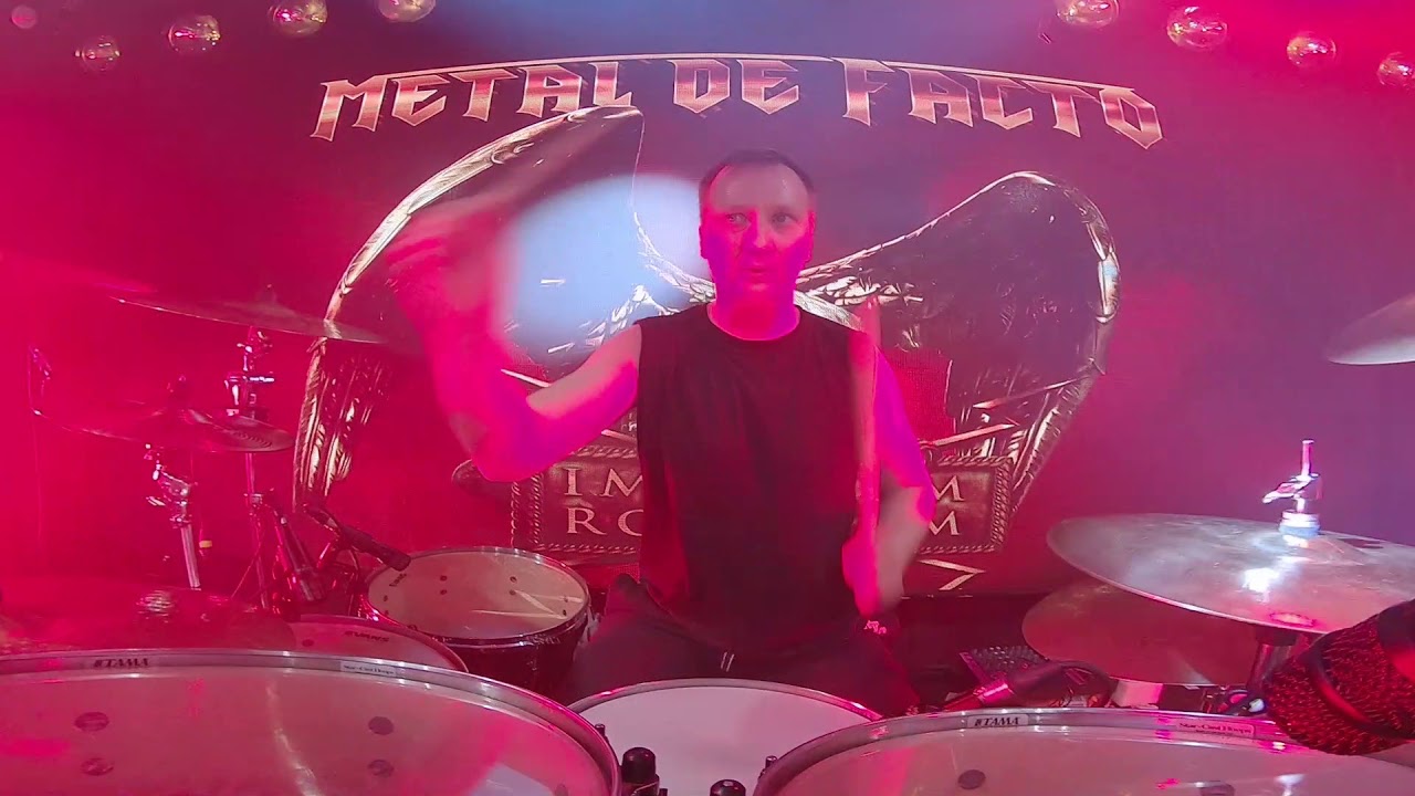 Metal De Facto covering Kiuas - Warrior Soul (Drum cam Live@On the Rocks, Helsinki)
