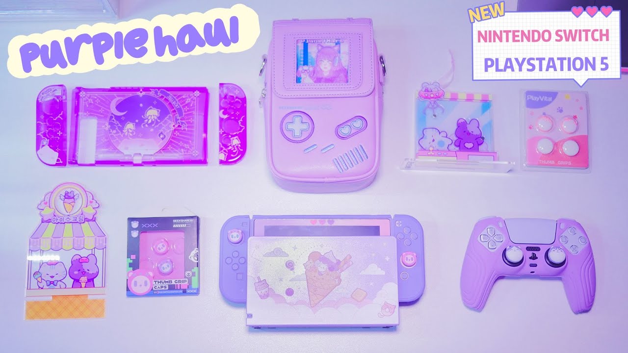 Cute Gaming Haul Purple Accessories! Nintendo Switch & PS5 Purple Kawaii Haul