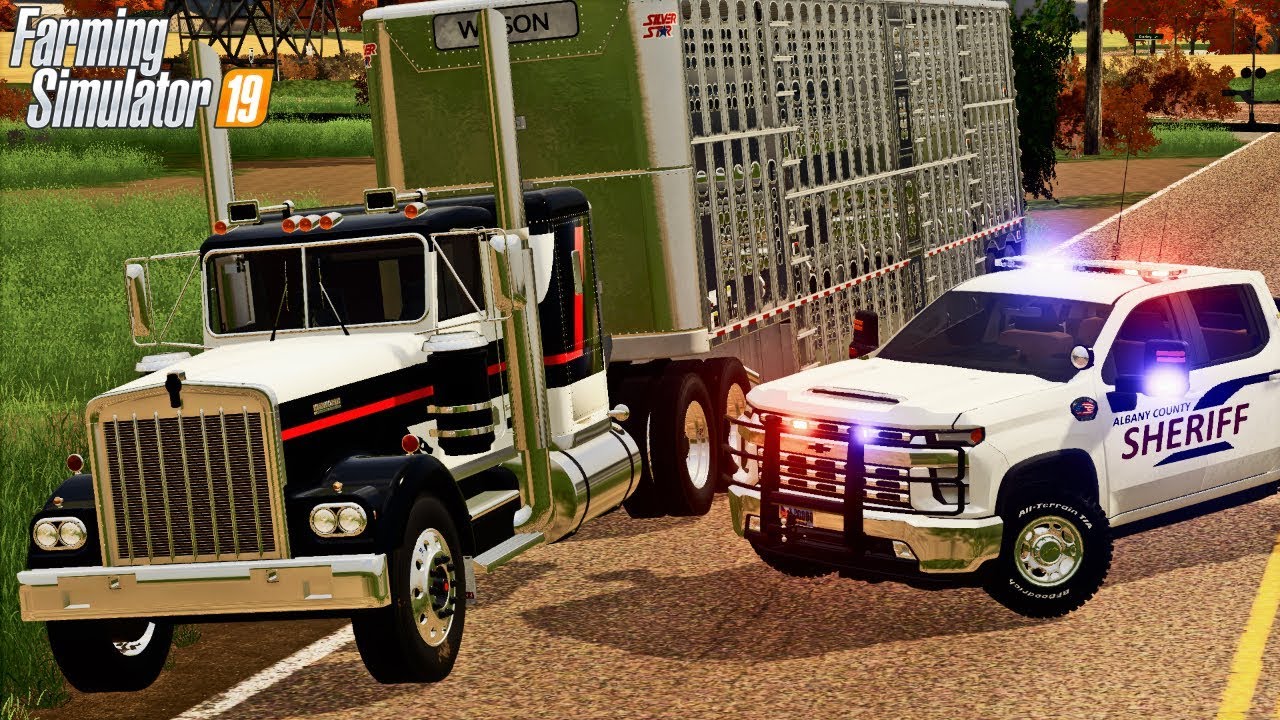POLICE TRAFFIC STOP! SPEEDING WARNING | HAULING CATTLE - COUNTY LINE FS19 (ROLEPLAY)