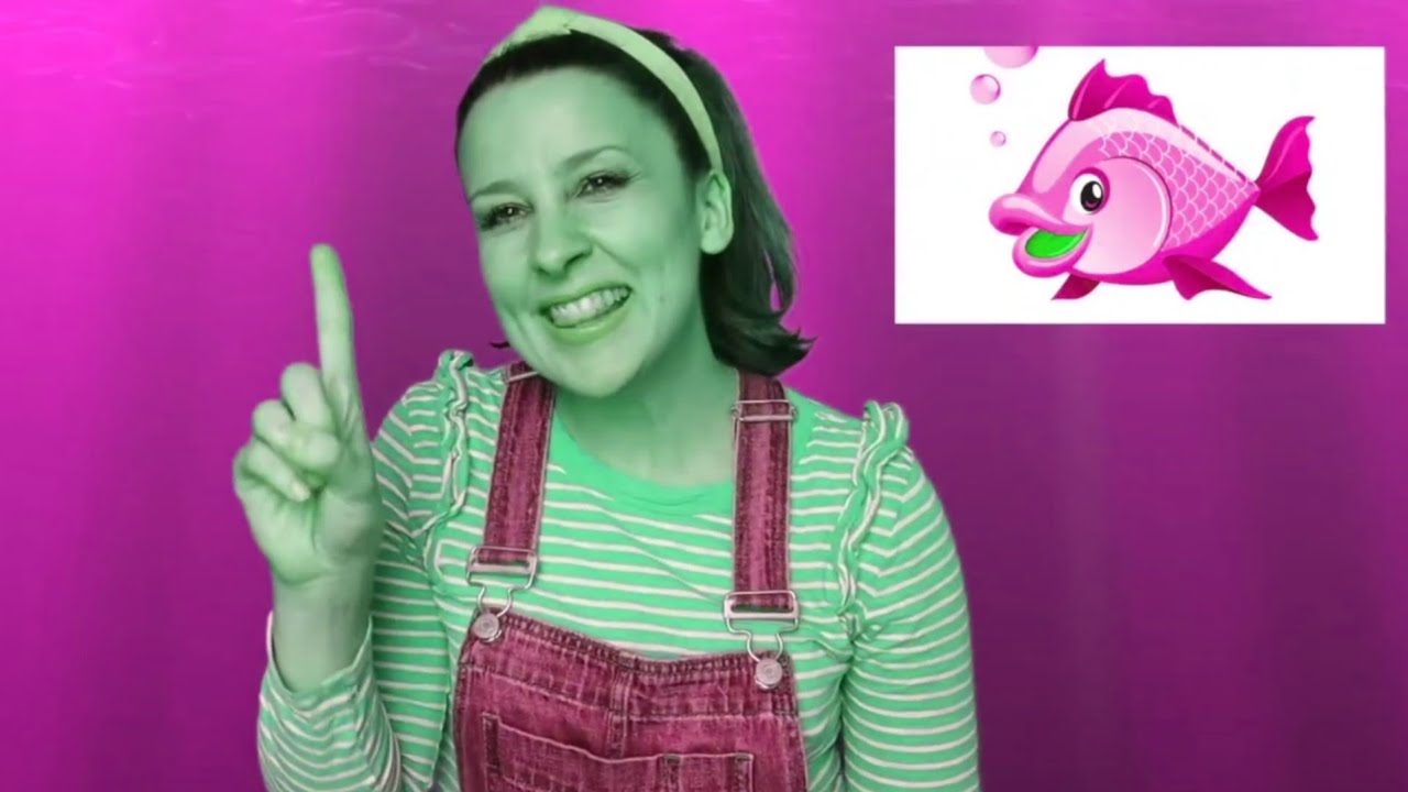 1 little fish swimming in the water with Ms Rachel/Sponsored by:gamavision/klusky csupo effects 