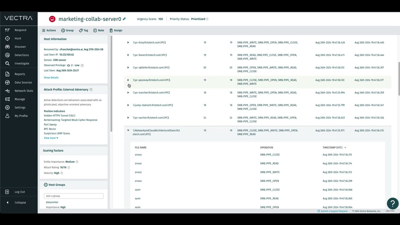 Vectra AI Respond UX Demo