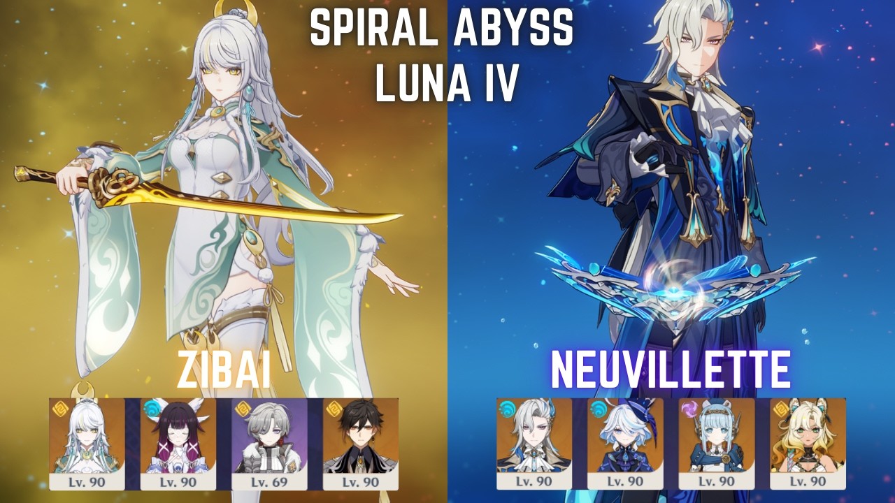 C1 Zibai Lunar Crystallize & C0 Neuvillette Lunar Charged | Spiral Abyss Luna IV | Genshin Impact