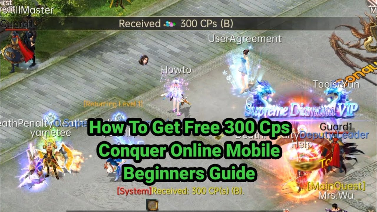 Conquer Online Mobile For Beginners | Free 500 Cps(B) | How To Level Up Fast!