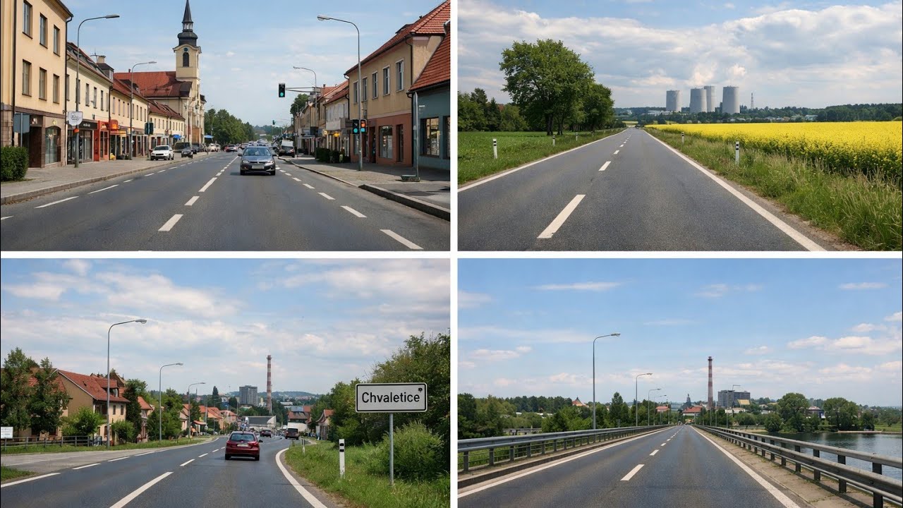 🚗 Přelouč → Chvaletice | Klidná jízda autem | 4K | Bez komentáře
