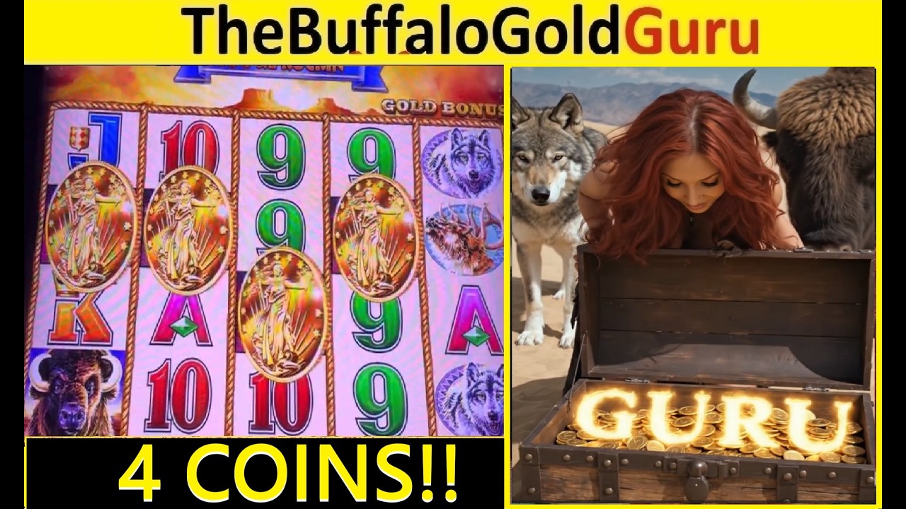ЧЕТЫРЕ МОНЕТЫ &mdash; БОЛЬШЕ ЧЕМ ОДИН РАЗ! &mdash; Игровой автомат Buffalo Gold!