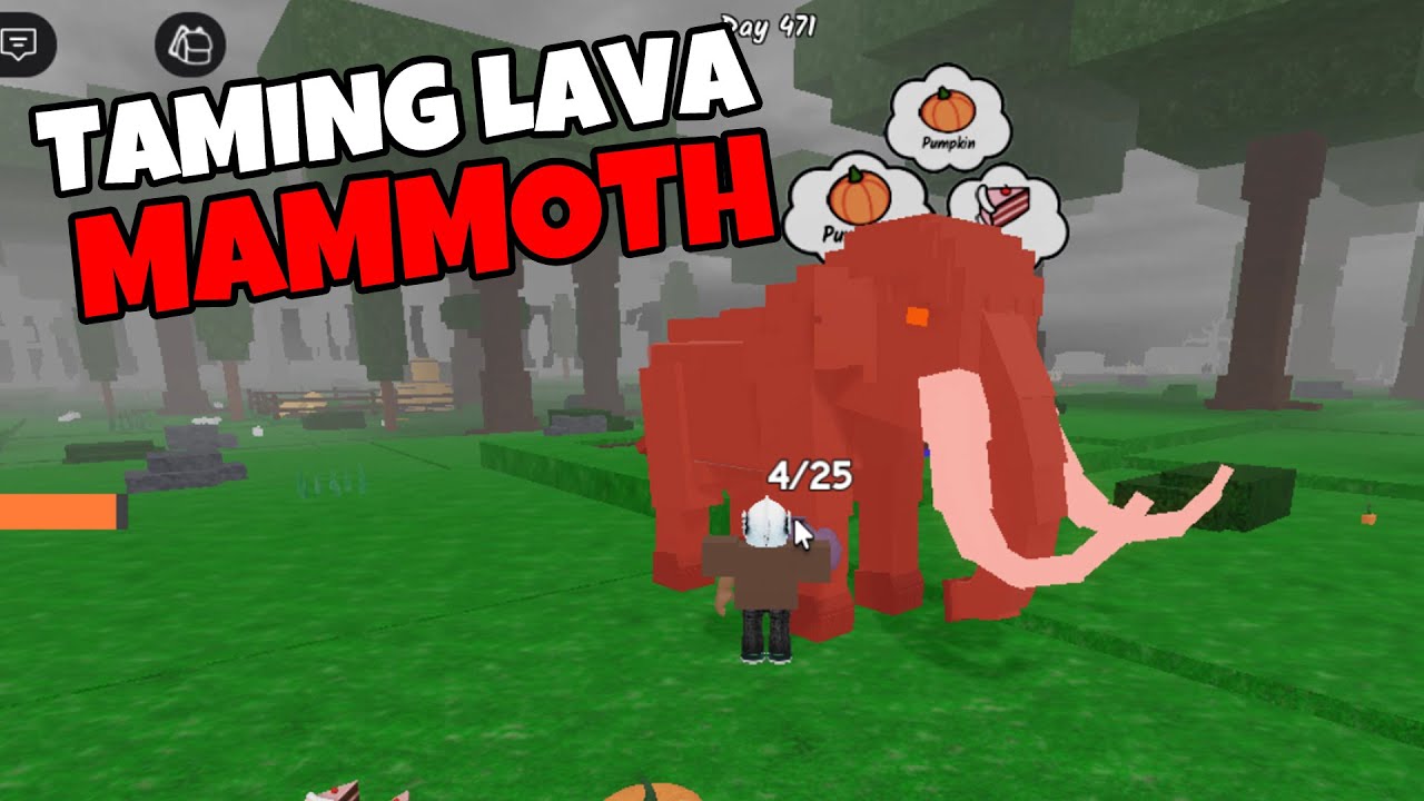 How To Tame Lava Mammoth in 99 nights in the forest Roblox