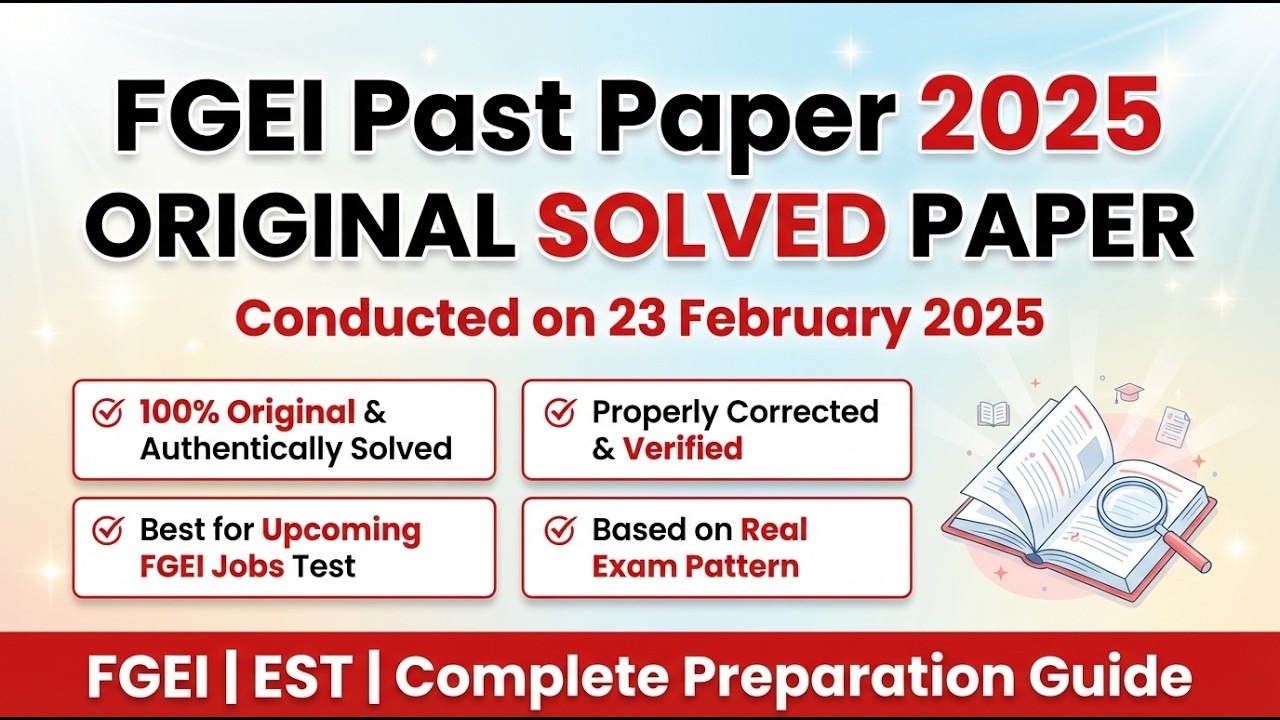 FGEI EST Past Paper 2025 | 100% Original Solved | Complete & Authentic | Solved by MK Preparation