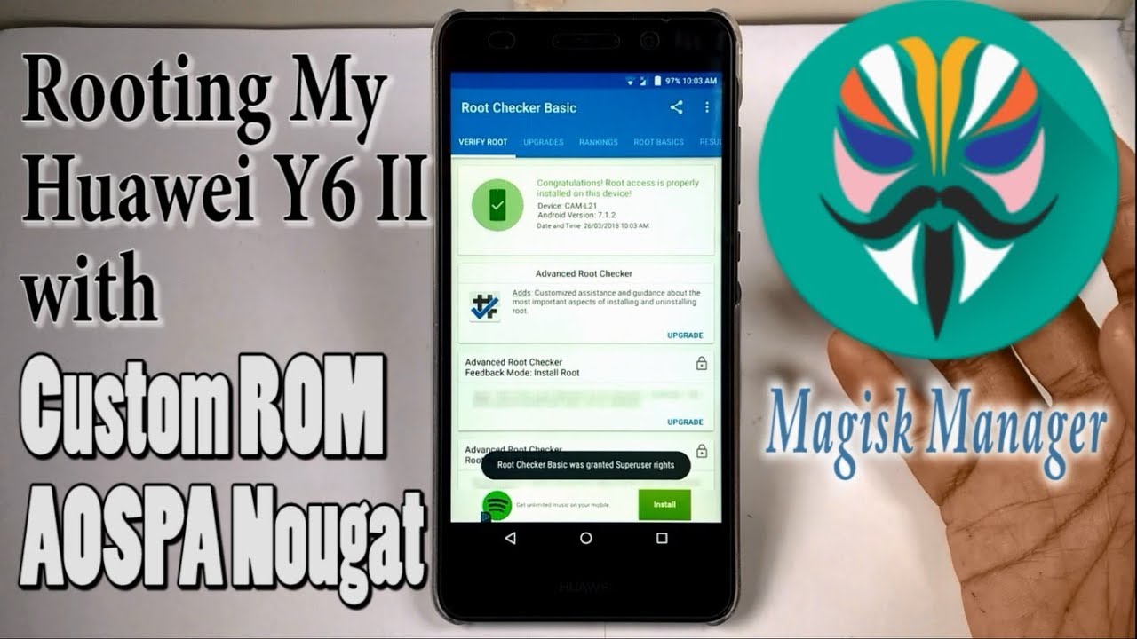 How to root Huawei Y6 II AOSPA Paranoid Nougat Custom ROM