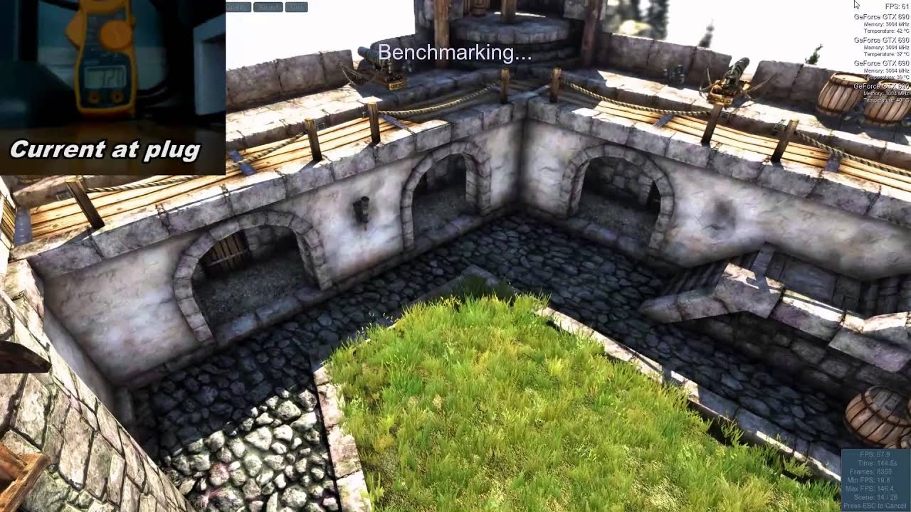 GTX 690 Quad SLI Benchmarking Unigine Heavenbench 4 - Watercooled
