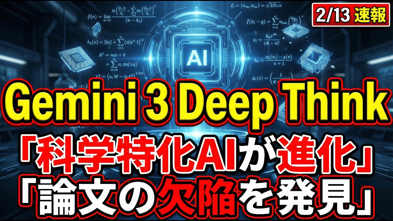 2/13 Google Gemini進化！ 科学的発見をAIと加速 専門AIの衝撃性能とは？