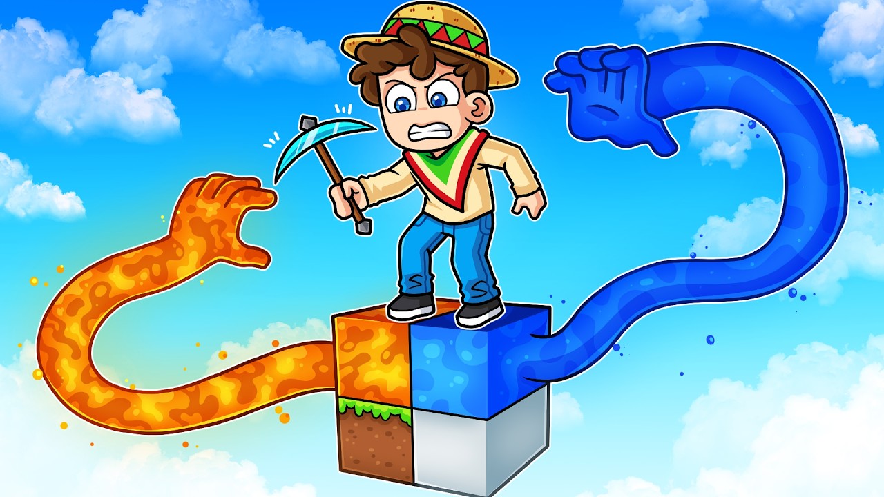 ¡Minecraft PERO en 1 BLOQUE ELEMENTAL! 😲🔥💧 SILVIOGAMER MINECRAFT PERO