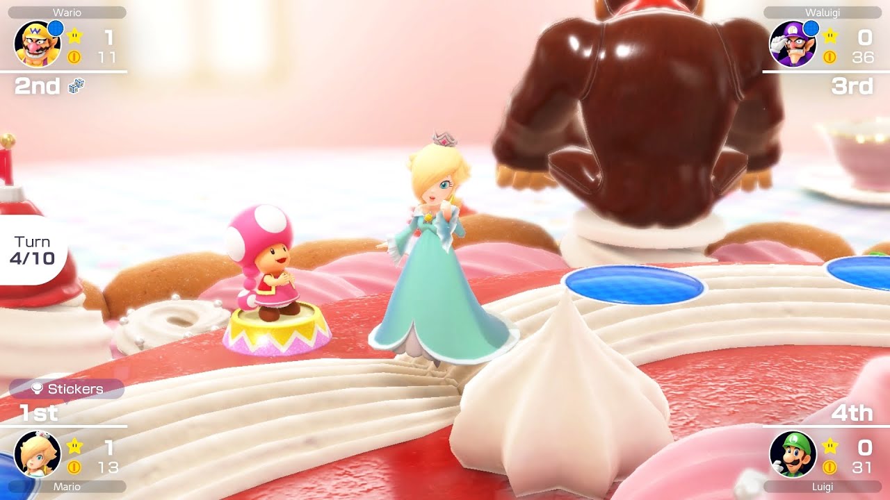 Mario Party Superstars #601 Peach's Birthday Cake Rosalina vs Luigi vs Waluigi vs Wario