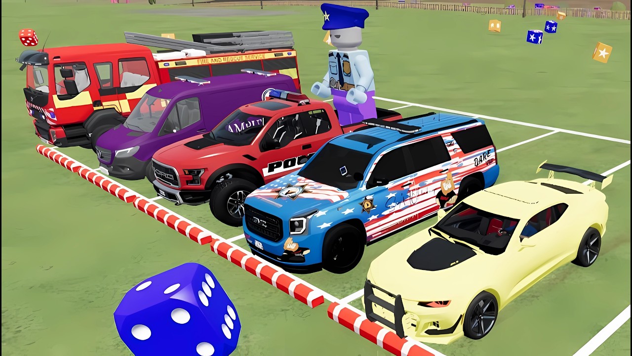 TRANSPORTING COLOR CHEVROLET, DACIA, AUDI, DACIA, CHEVROLET INTO GARAGES, FS22