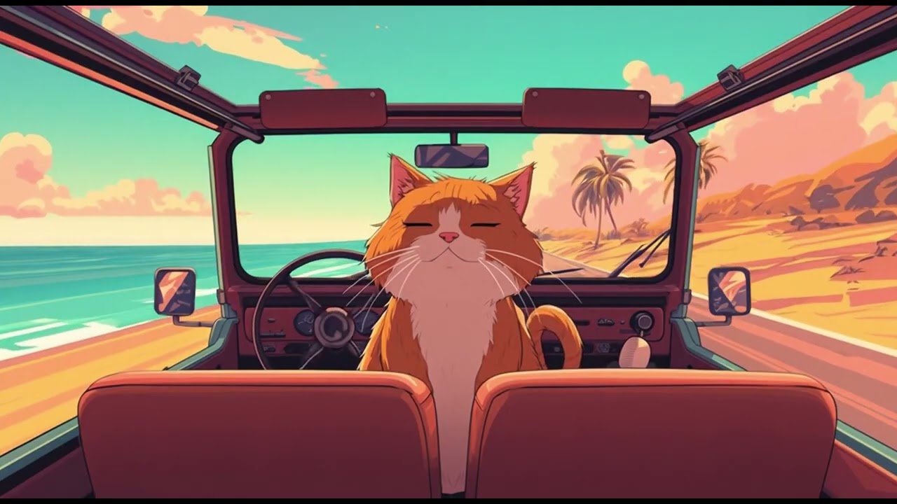 해안도로 드라이브 시원한 어쿠스틱 서프 록 루프 | 🏎️ Summer Surf Rock Drive (Acoustic)