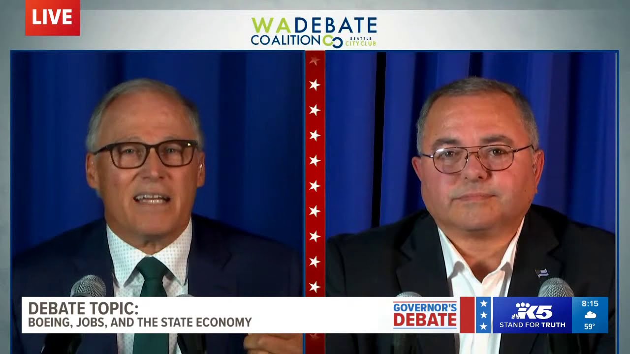 WATCH: Gov. Jay Inslee and Loren Culp face off in only televised Washington governor's debate