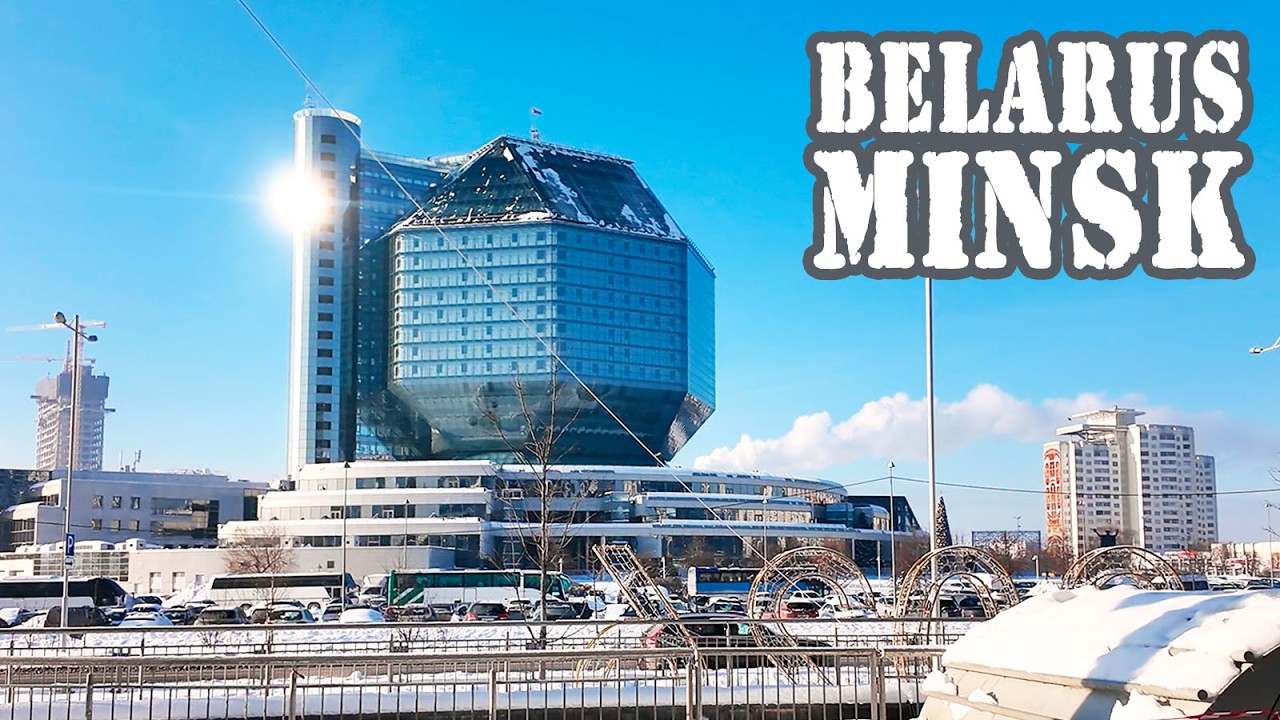 Минск 4K | Прогулка возле Национальной библиотеки. Маяк Минска. Храм Всех Святых. Зима в городе.