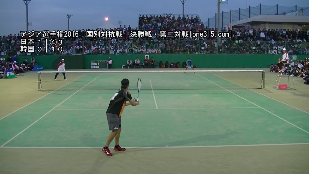 ★ソフトテニス　アジア選手権2016　男子　国別対抗戦　決勝戦　日本ー韓国２　増田ーキムドンフン