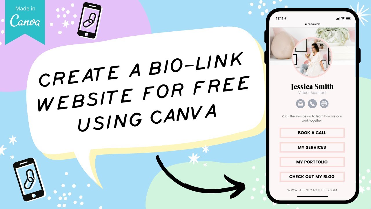 Как создать ссылку в профиле мобильного сайта с помощью Canva | Плюс бесплатный шаблон Canva