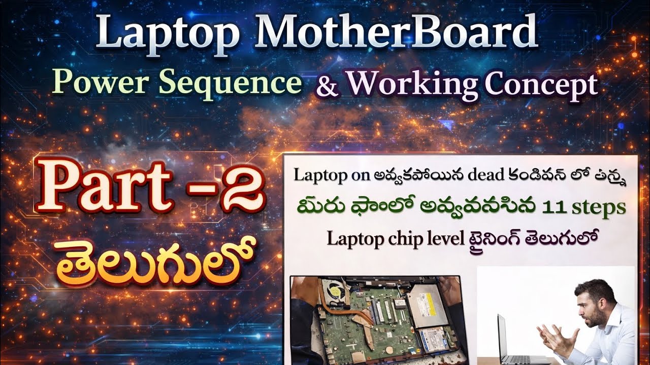 The Power Sequence of Laptop MotherBoard and Working Concept Part 2 in Telugu
