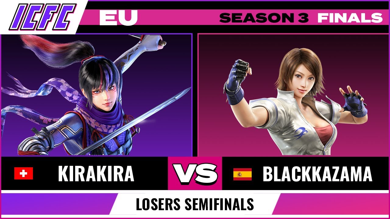 Kirakira (Kunimitsu) vs Blackkazama (Asuka) Losers semifinals - ICFC EU Tekken 7 season 3 Finals