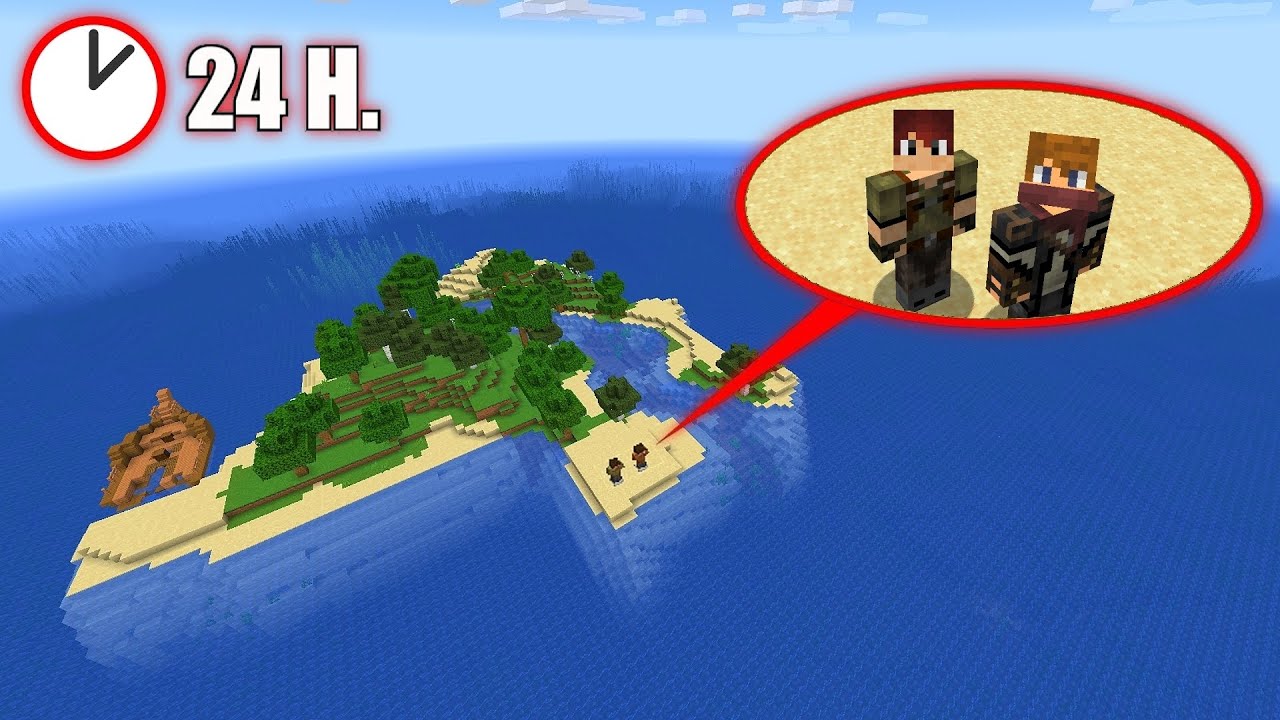 Sobreviviendo 24 HORAS en una ISLA DESIERTA de Minecraft