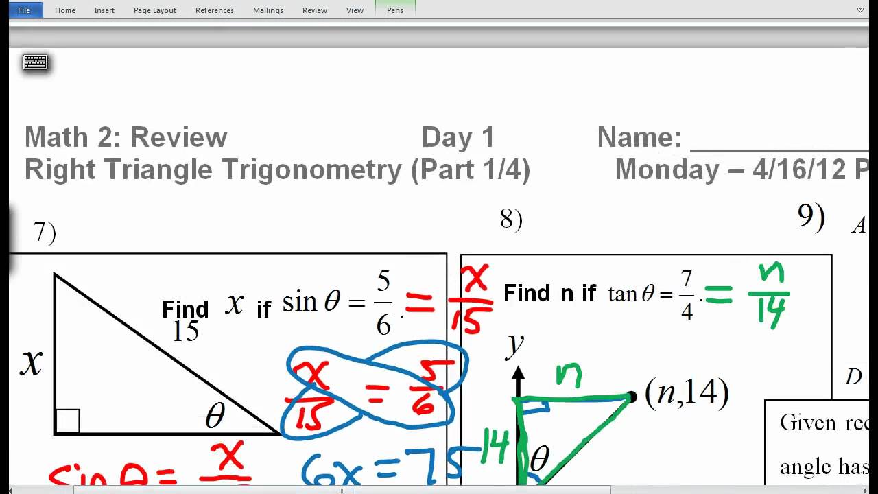 0416M - Day 1 - Right Triangles (Part 1)