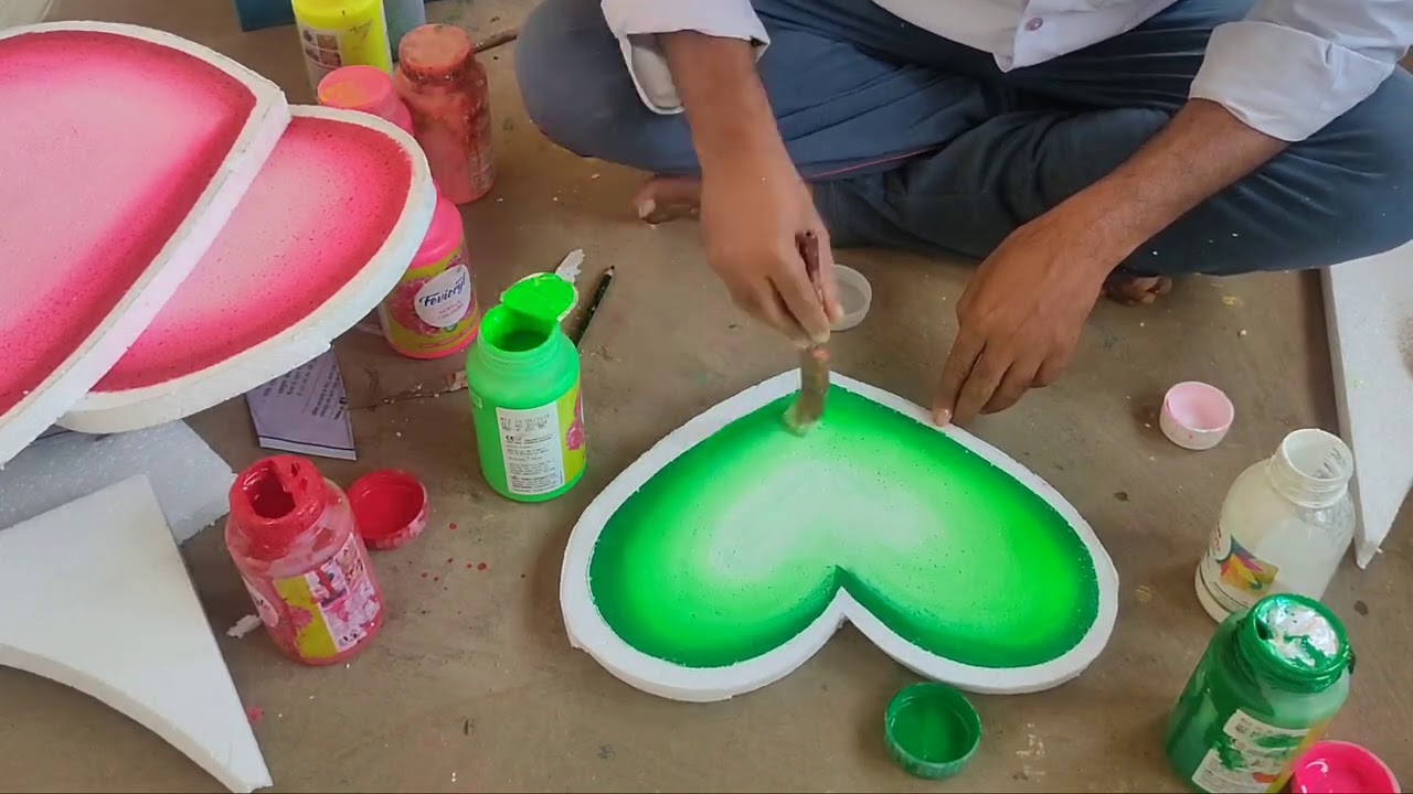 थर्माकोल आर्ट /Wedding design / Thermocol cutting/ painting art / Hindi tutorial