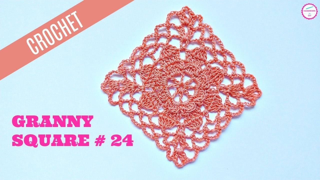 TEJE GRANNY SQUARE CROCHET CON FLOR # 24