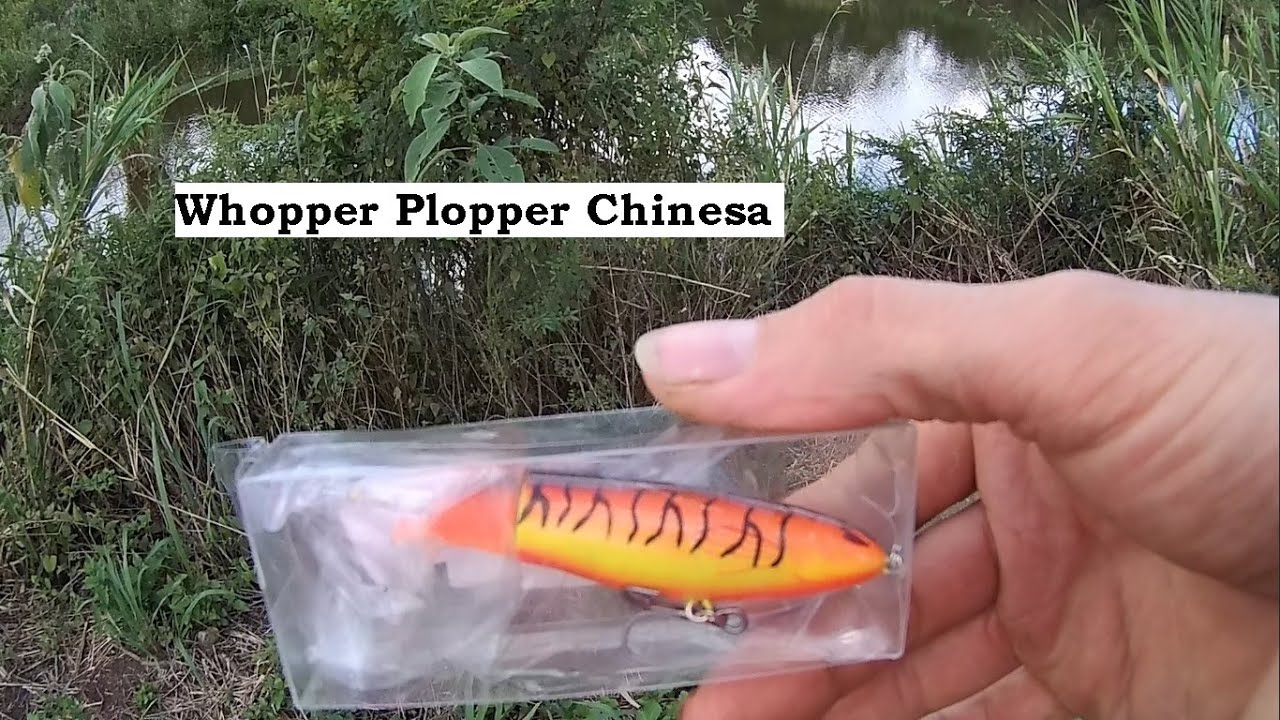 whopper plopper chinesa, pescaria de traíra, muitos ataques e chuva.