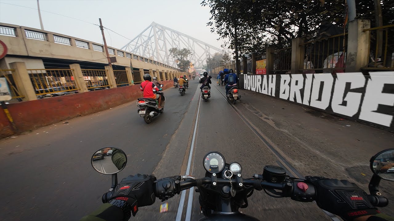 Early Winter Morning Ride to Howrah Bridge | Hunter 350 POV | Cold Roads, Quiet City | 4K Raw Sound