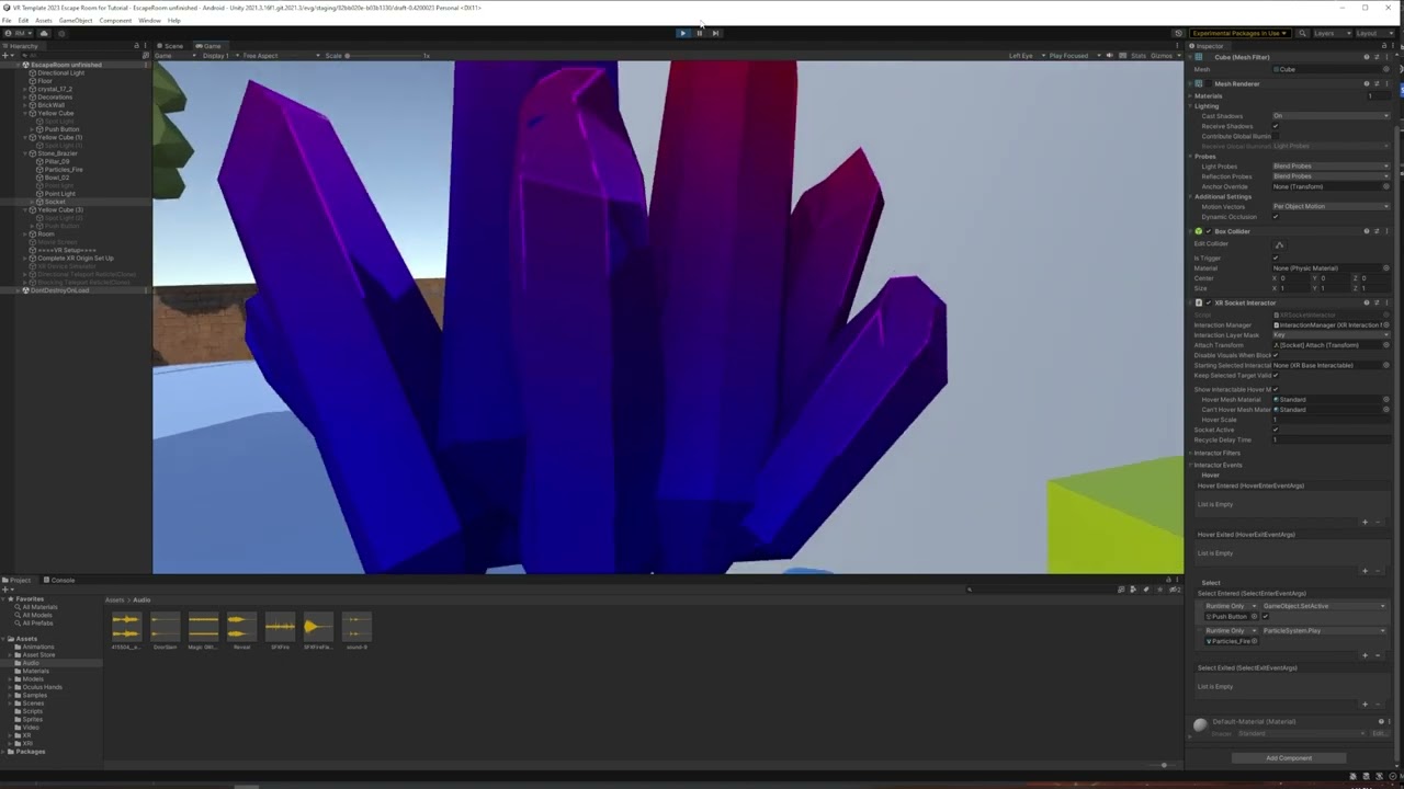 Creating Gameplay with Interactable Events and Lighting in Unity XR Interaction Toolkit