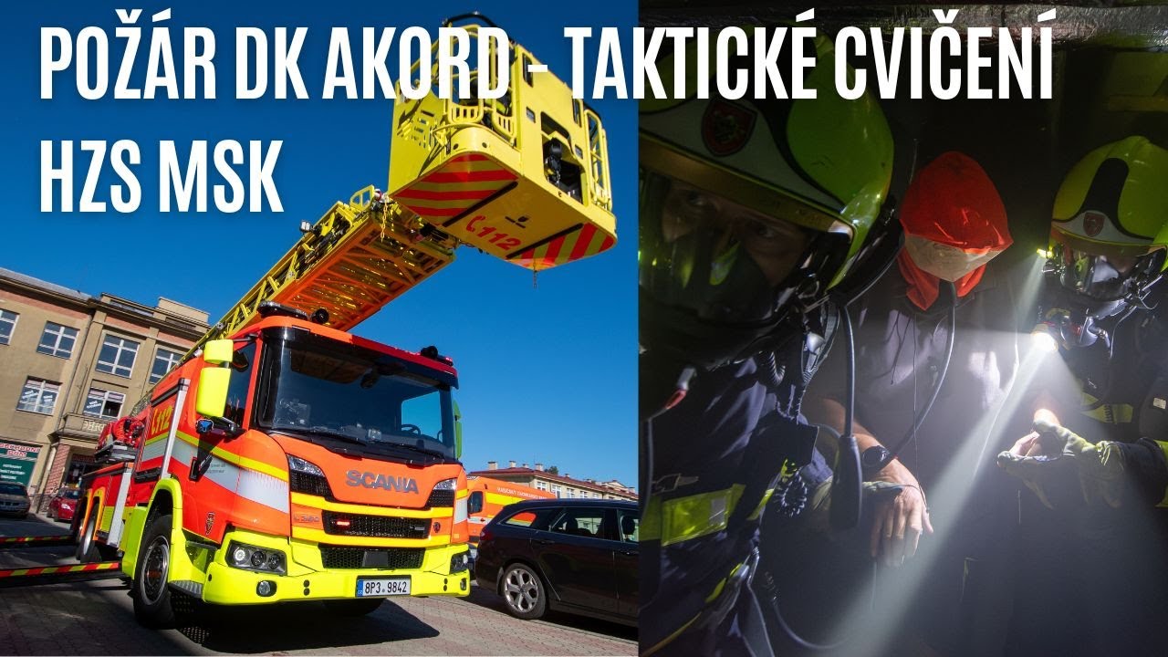 Požár v DK Akord Ostrava - taktické cvičení hasičů, 20.8.2025