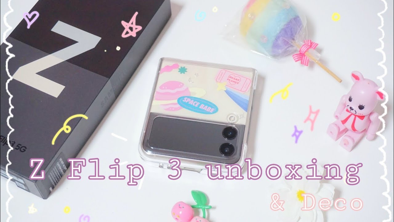 갤럭시 Z플립3 크림 언박싱 🧸 스티커로 폰꾸미기 Galaxy Z flip3 unboxing