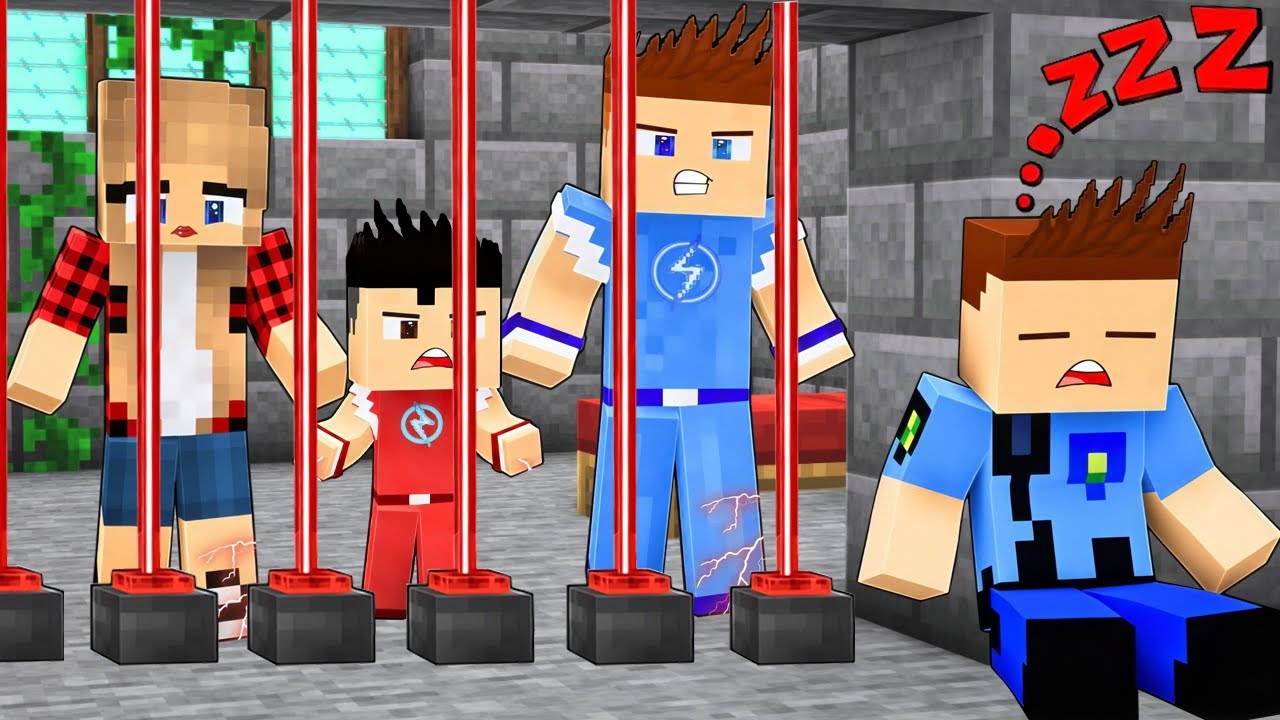 KEREM KOMİSER ELEKTRİK ADAM VE ELEKTRİK ÇOCUĞU HAPİSE ATTI 😱 - Minecraft