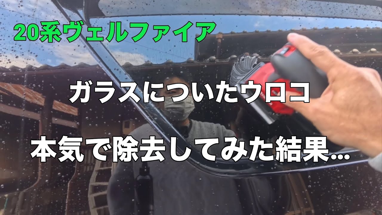愛車のガラスについたウロコを除去したよ