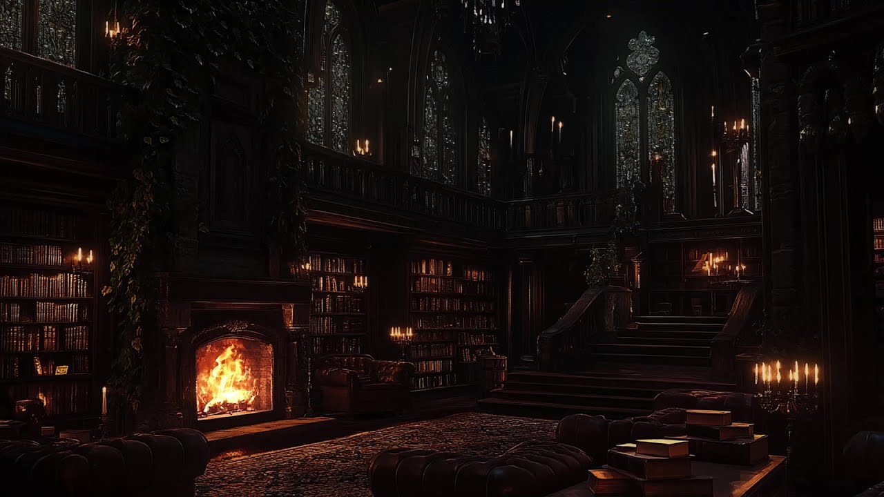 🏰 Ancient Castle Rain Sounds | Warm Fireplace & Soft Thunderstorm | Sleep Deep 10 Hours