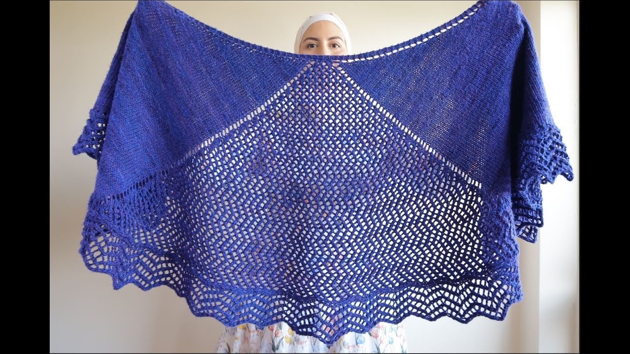ورشة حياكة شال هيام -  طريقة مكتوبة -  شالات تريكو