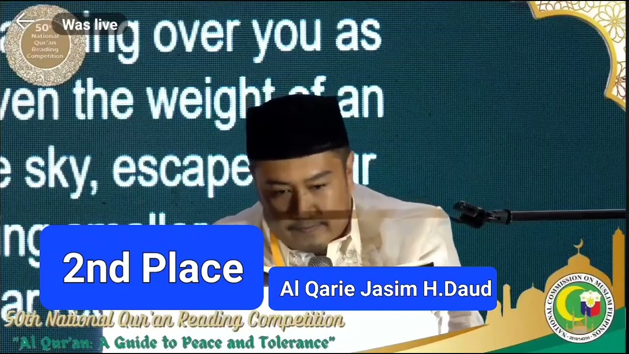Al Qarie Jasim H.Daud 2nd place 50th National Qur'an Reading Competition 2025