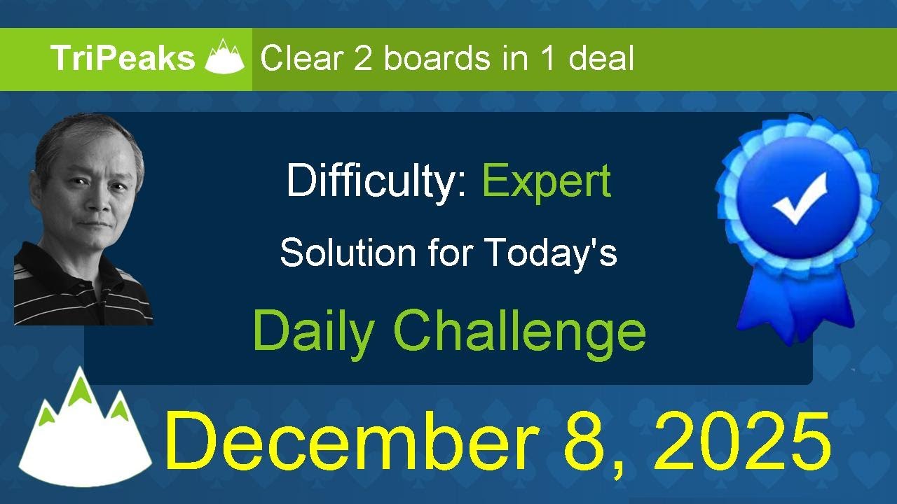 Microsoft Solitaire Collection: TriPeaks - Expert - December 8, 2025
