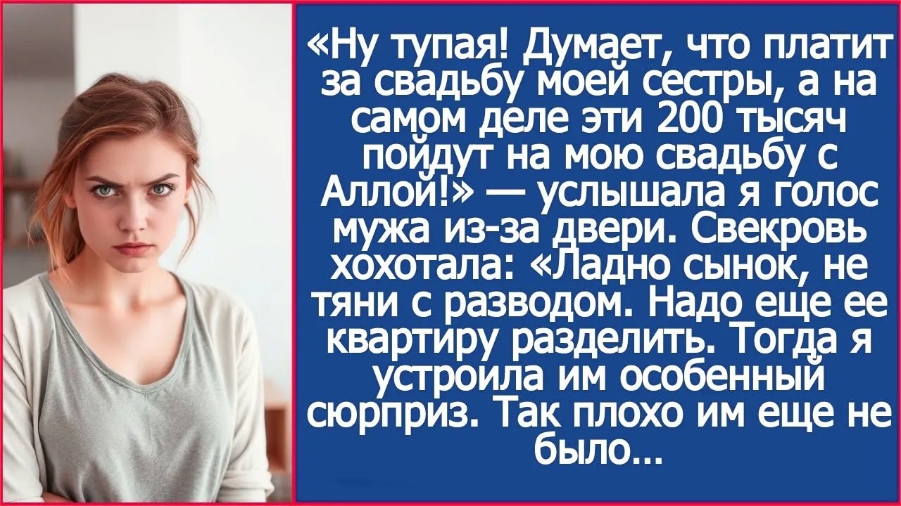 Сынок, не тяни с разводом. Надо еще ее квартиру разделить.