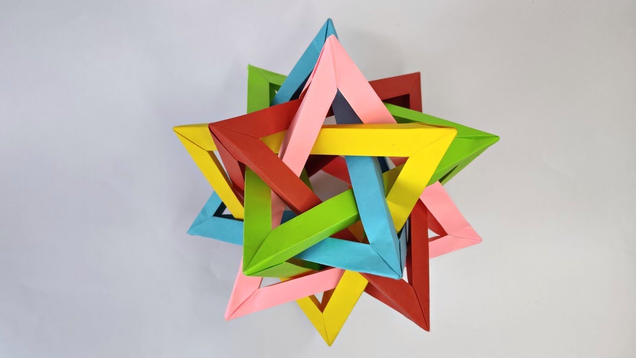 Origami FIVE TETRAHEDRONS by Thomas Hull | Origami geometry