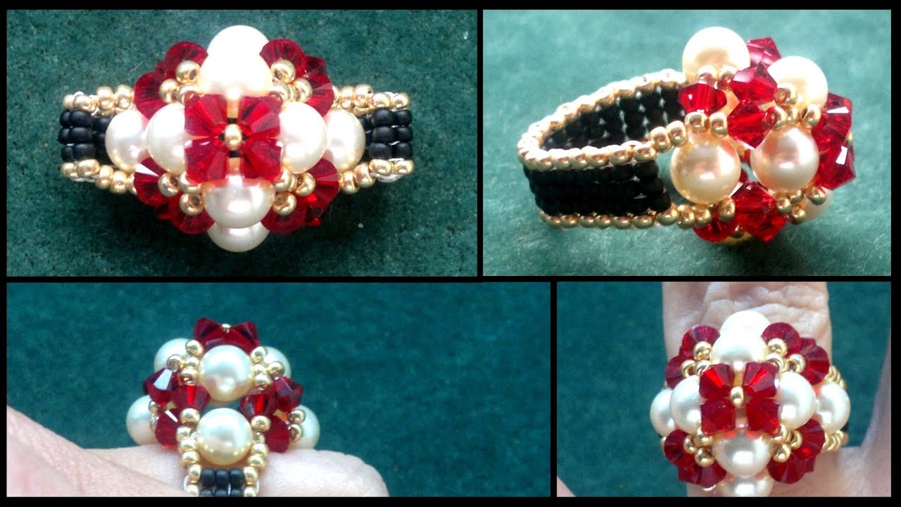 Cocktail ring (how to mount a ring) beading tutorial for beginners